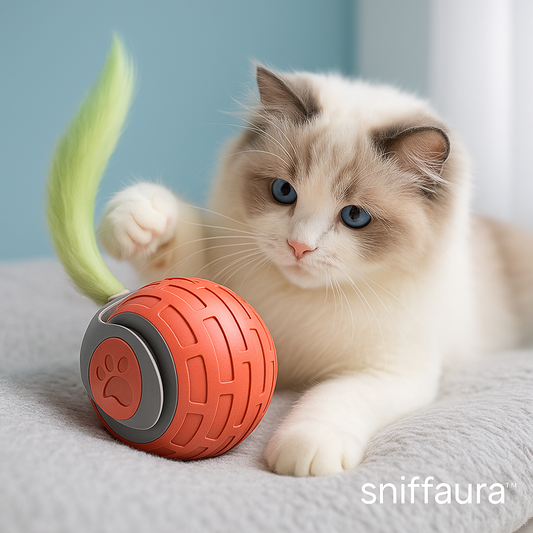 Sniffaura™ Smart Rolling Cat Toy Ball – USB-Rechargeable Automatic Teaser for Kittens & Adult Cats